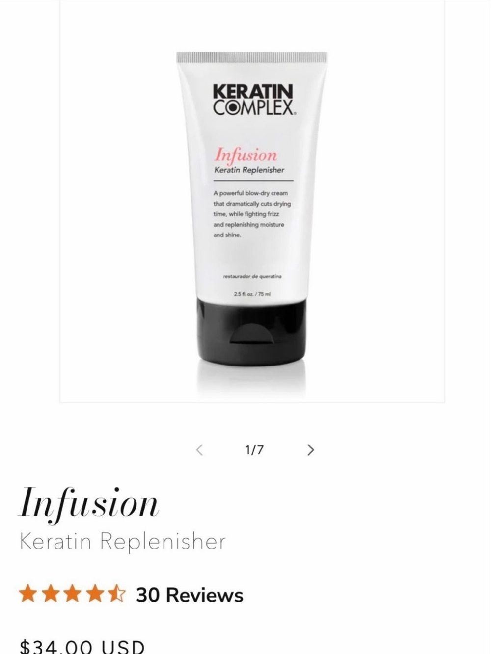 Keratín Complex Infusion Keratin Replenisher.